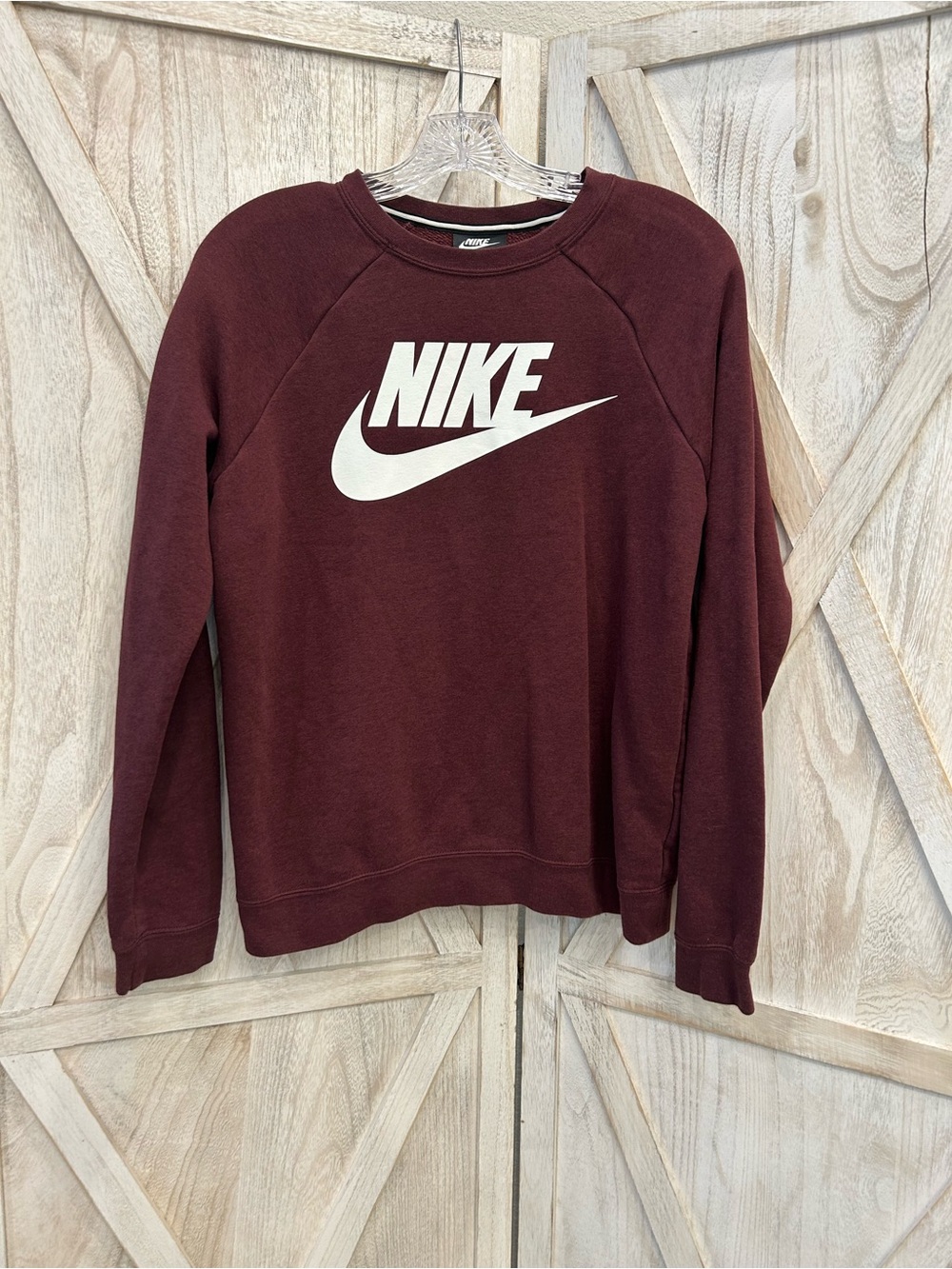 Nike Sweatshirt in Burgundy with White Logo